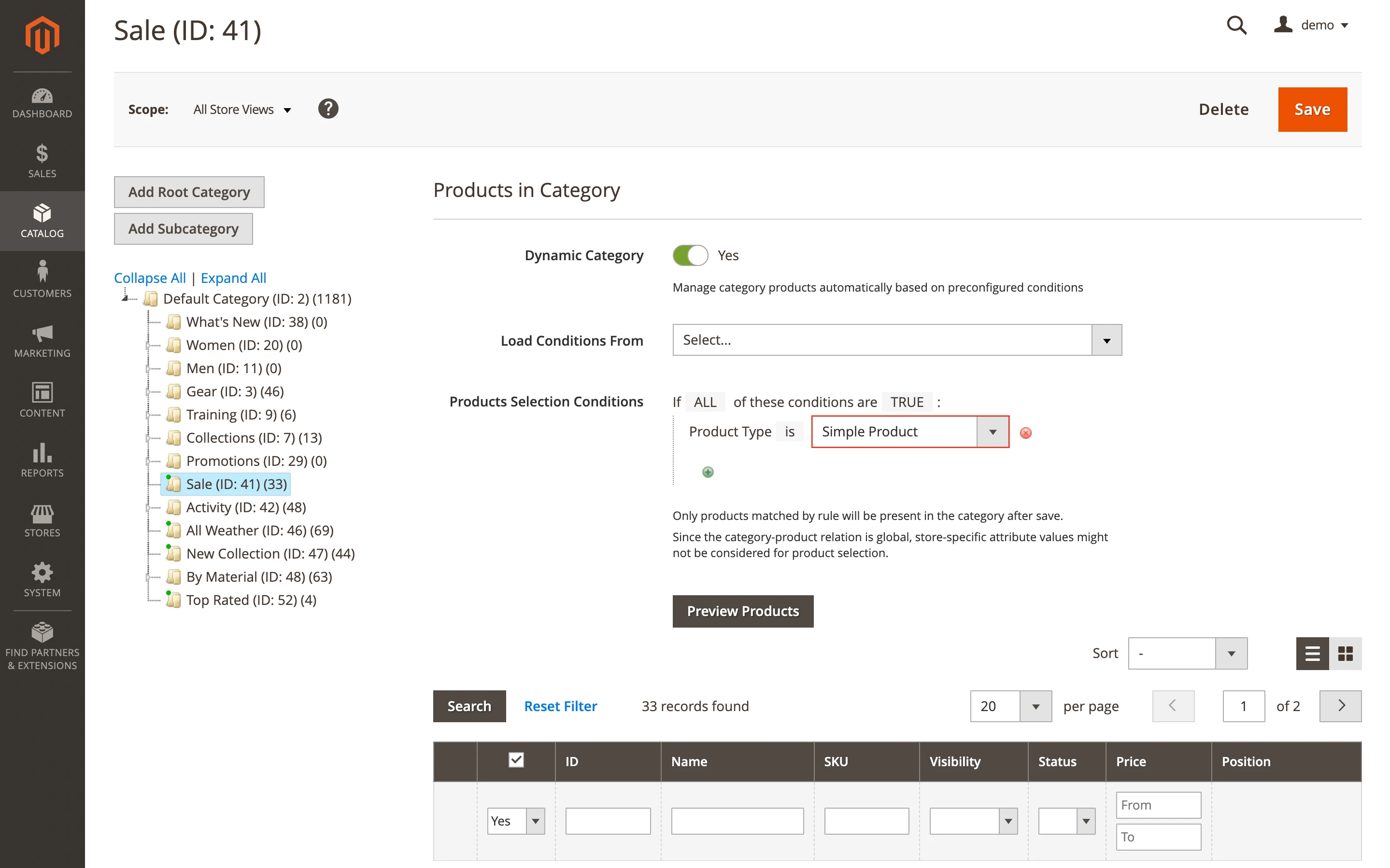 Smart Condition for Product Type