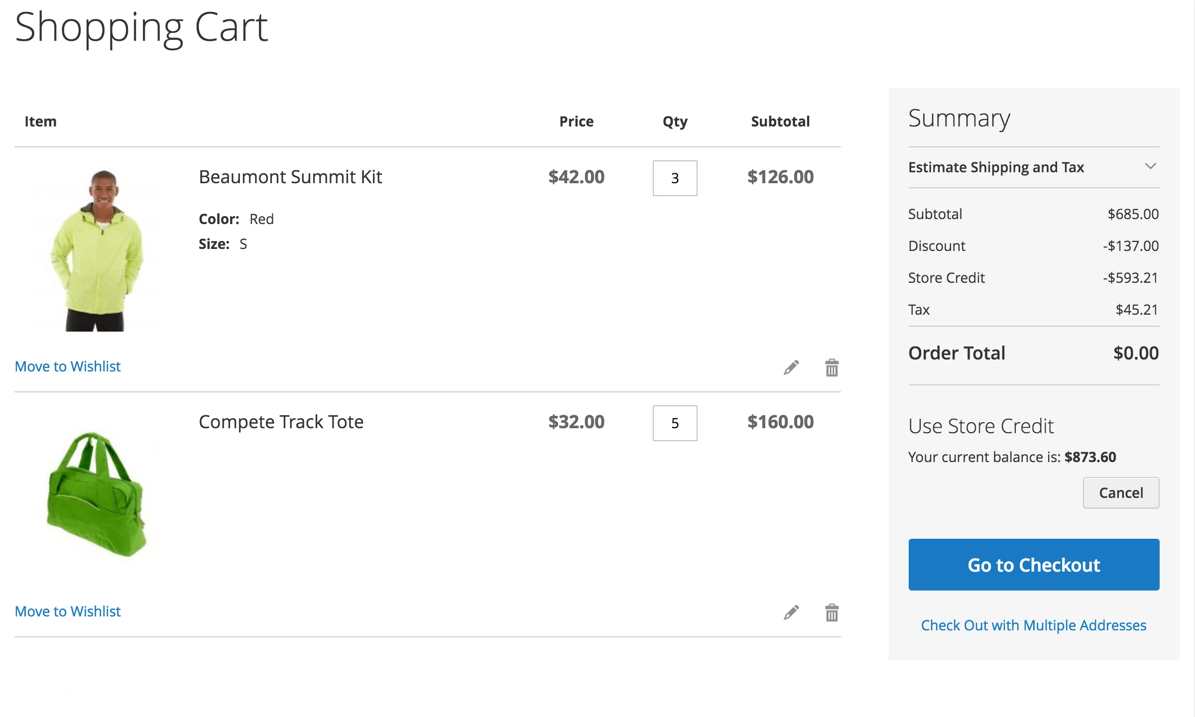 Spend credits easily