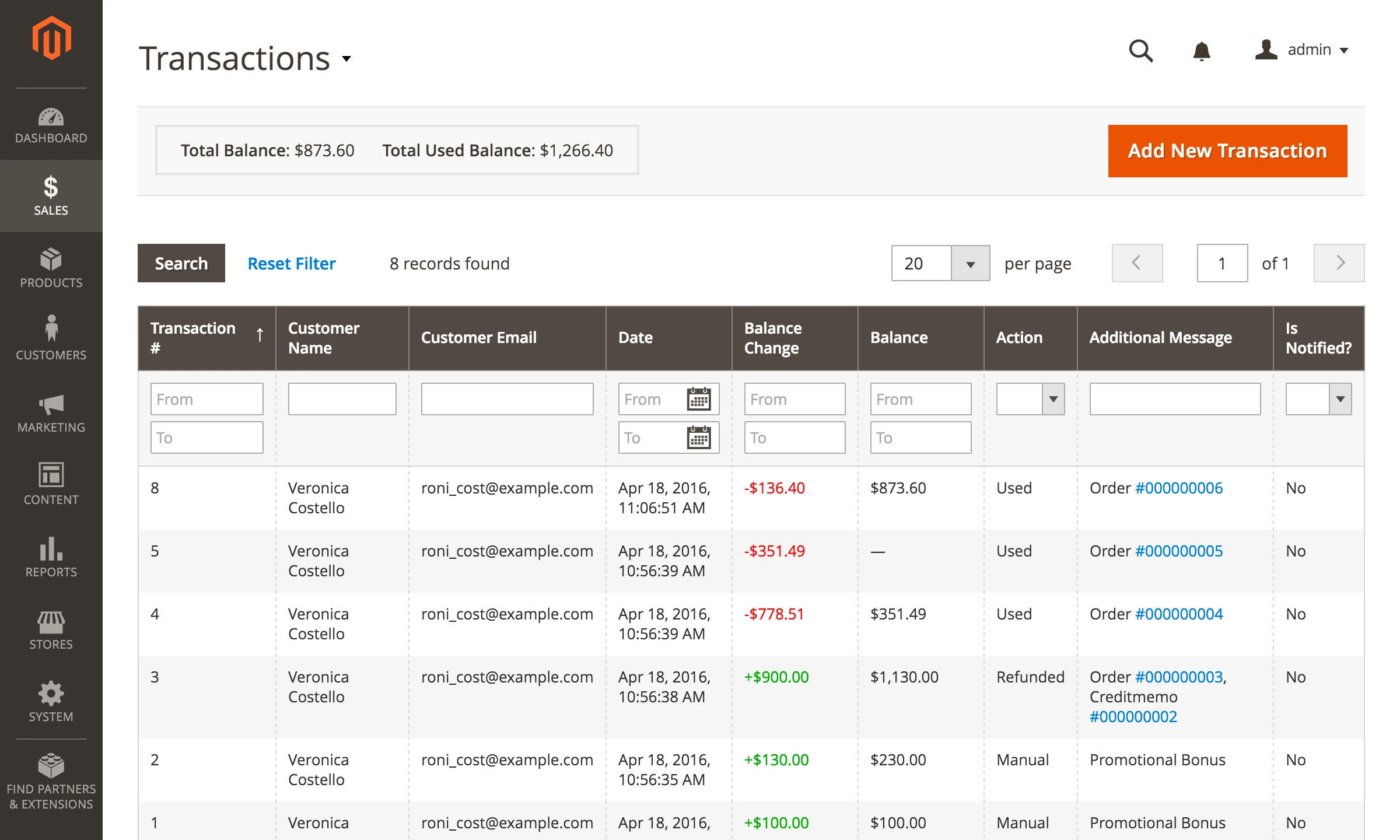 Transactions backend