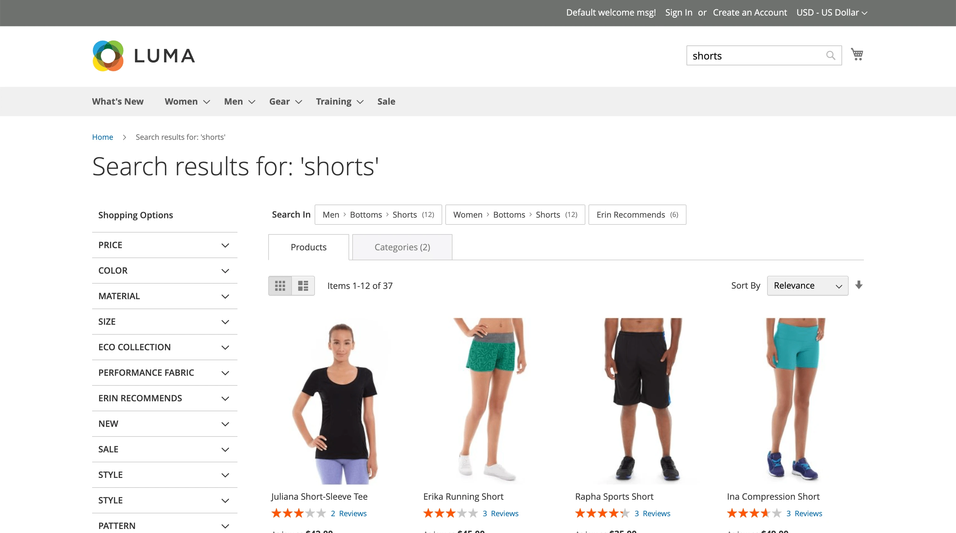 Magento 2 Elasticsearch search page