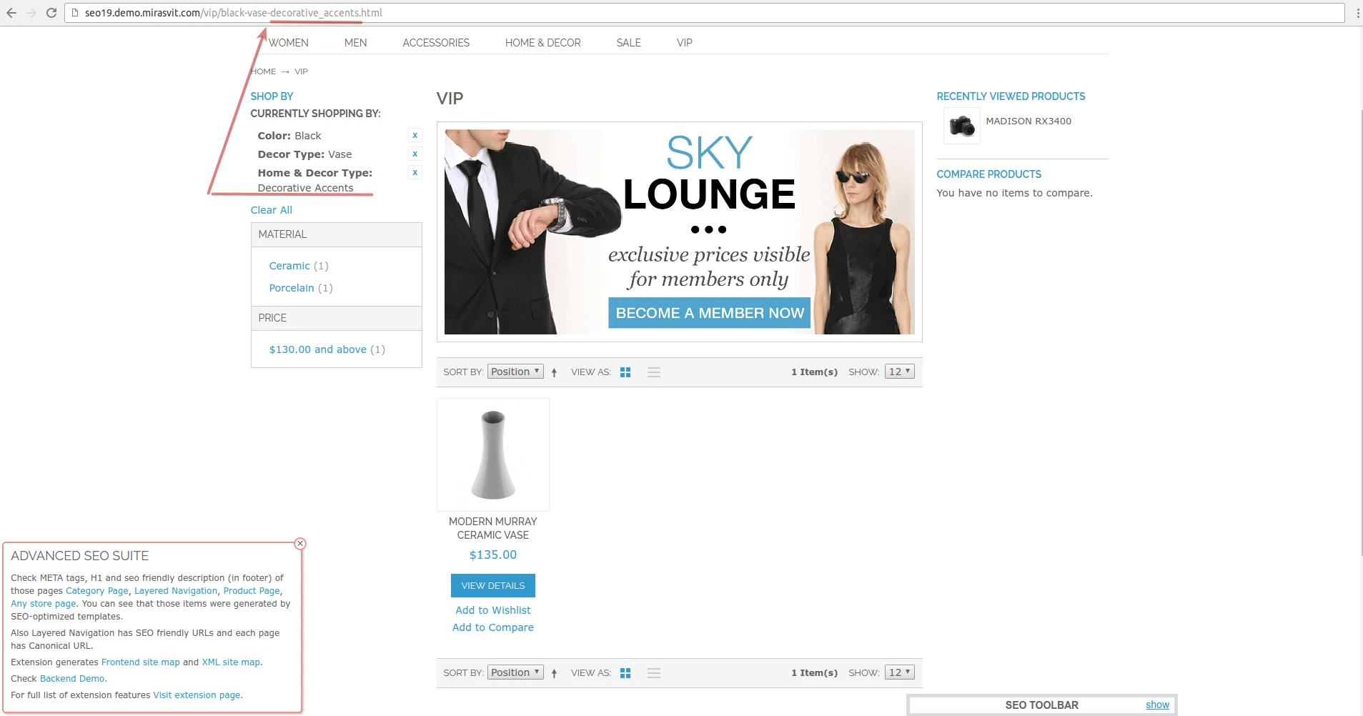 with separator in URL